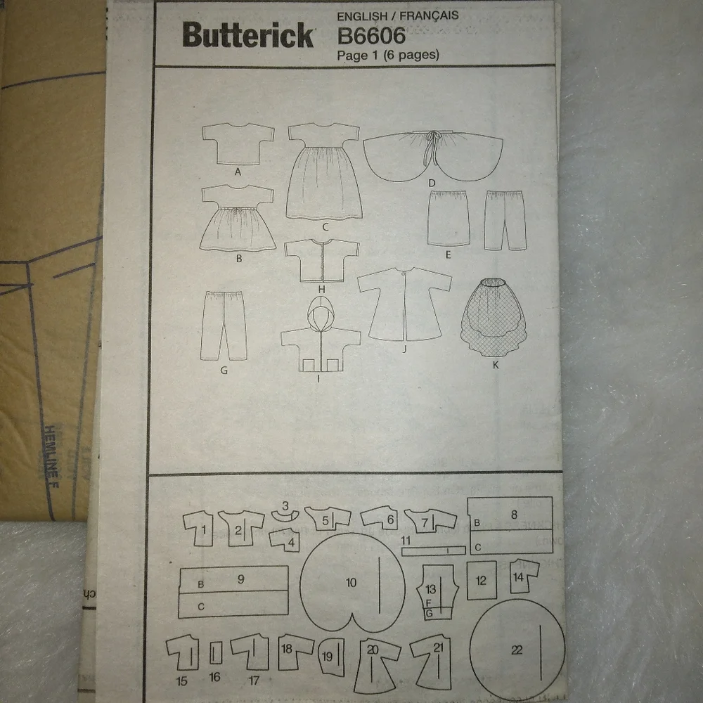 Butterick B6606 Retro 1960 clothes for American Girl Doll & 18